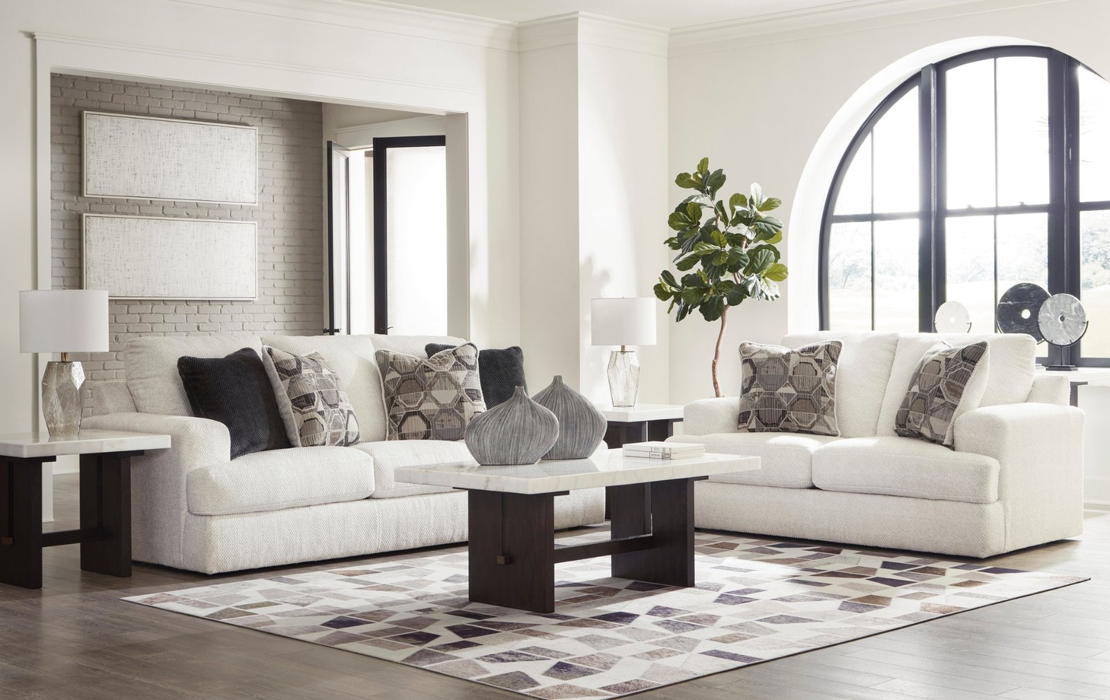 Karinne Linen Sofa and Loveseat.
