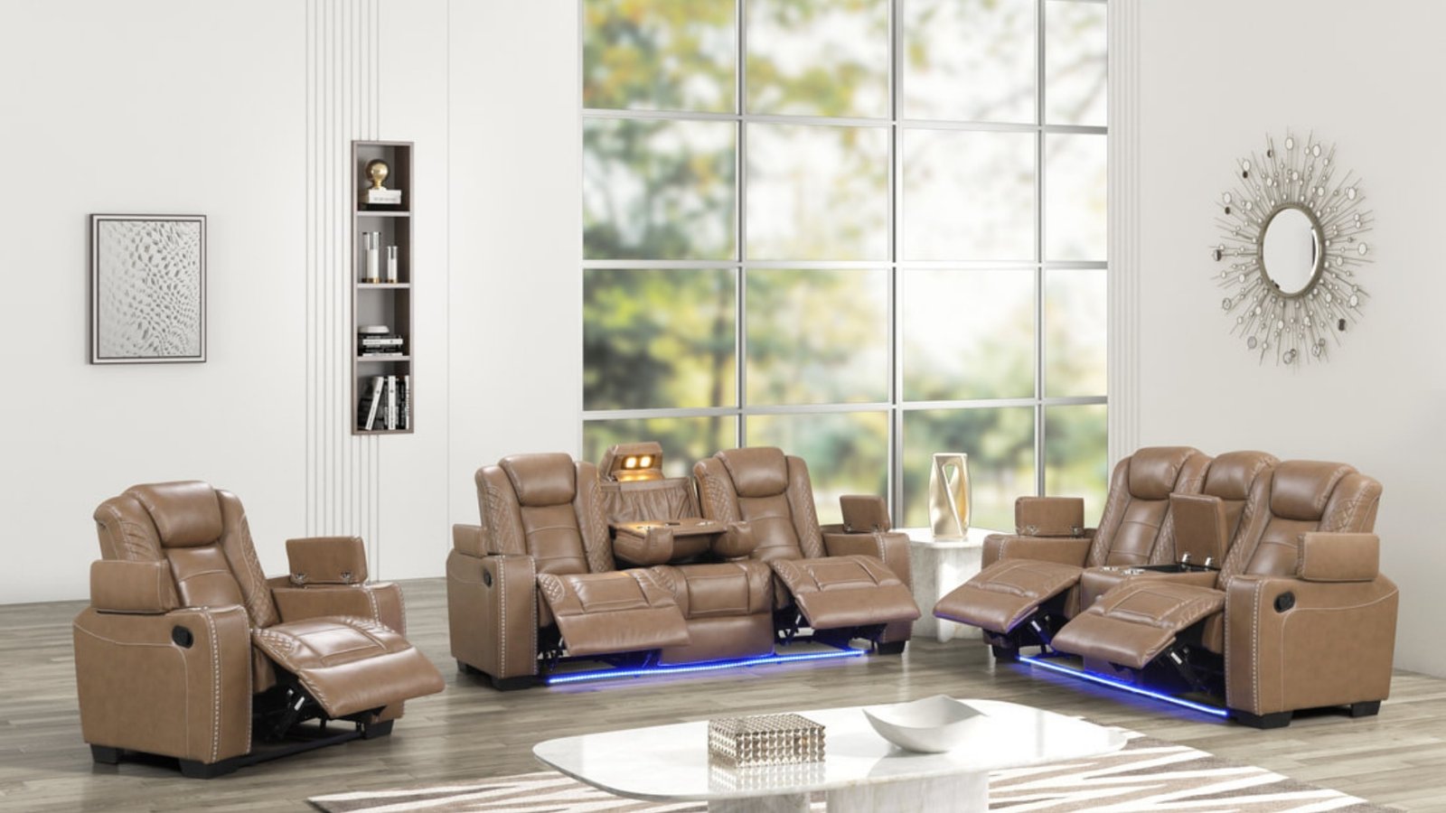 Stefano Brown 3PC Reclining Living Room Set