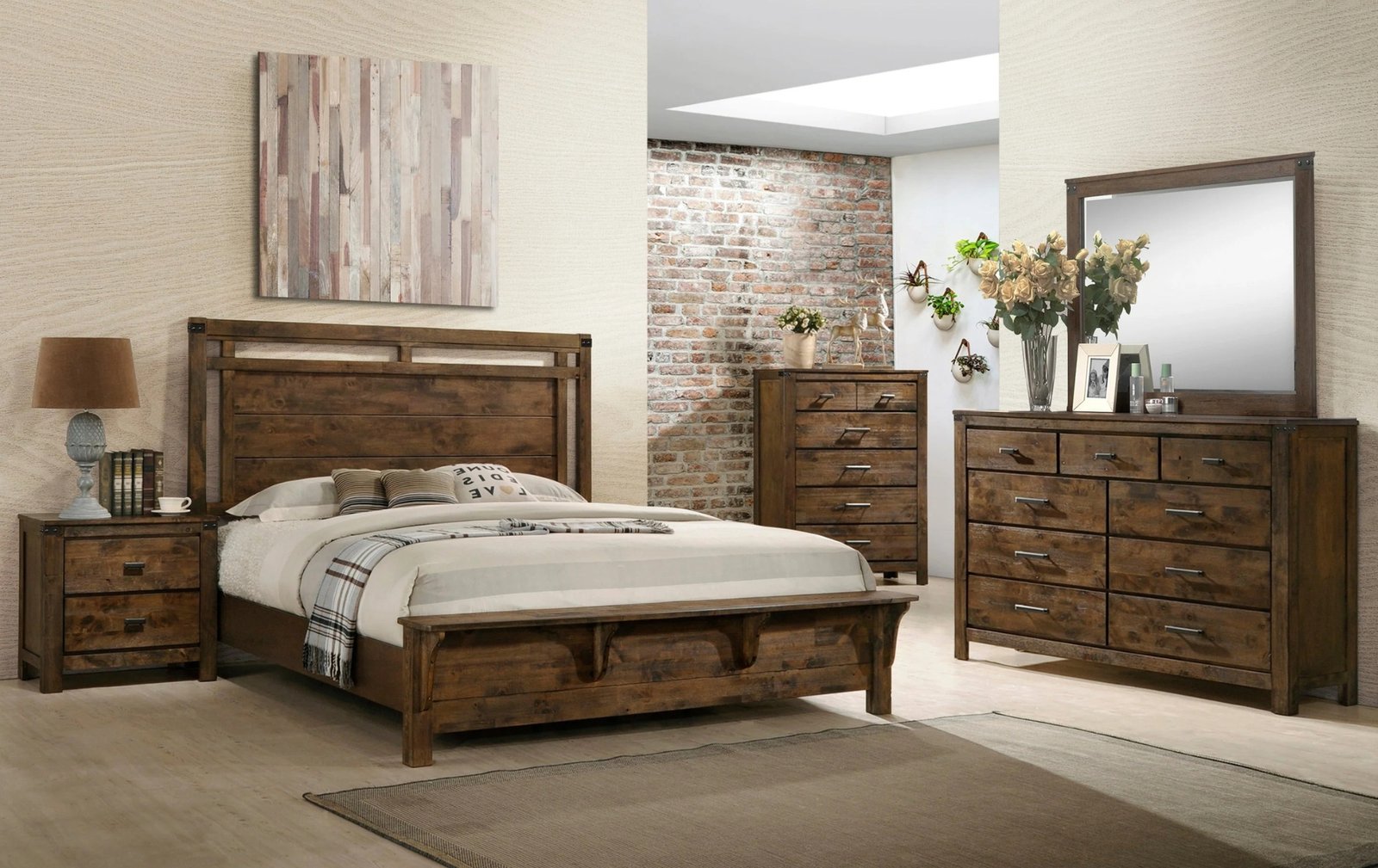 Curtis Brown Panel Queen Bedroom Set