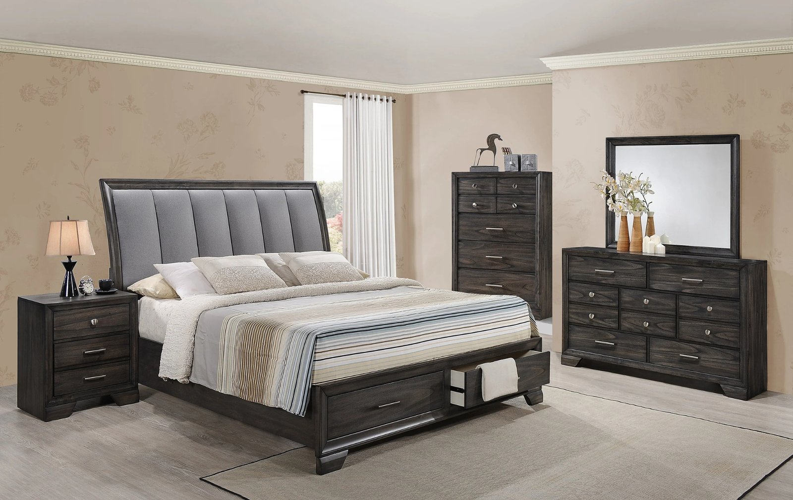 Jaymes Gray Storage Platform Queen Bedroom Set