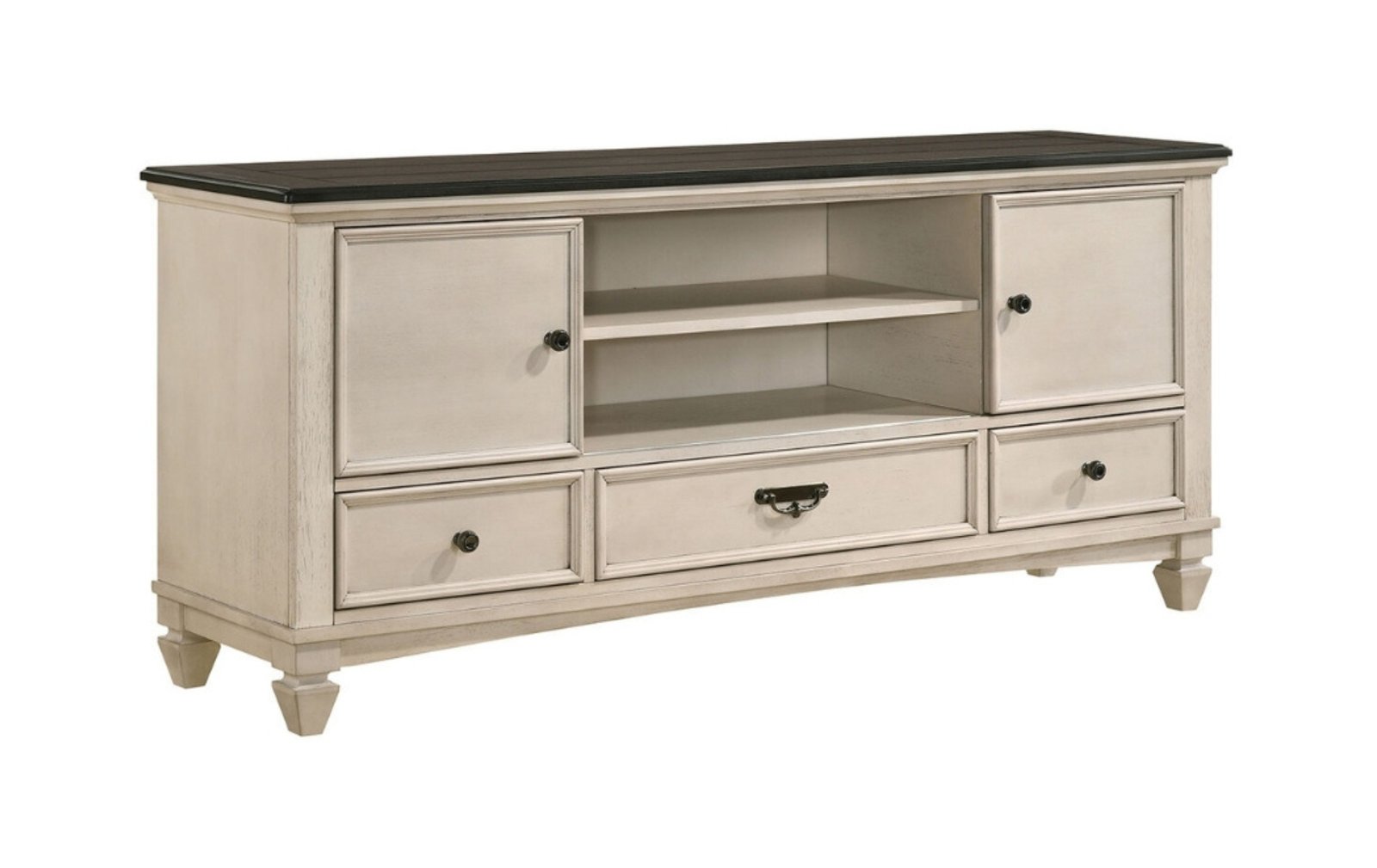 Sawyer Cream & Dark Brown TV Stand