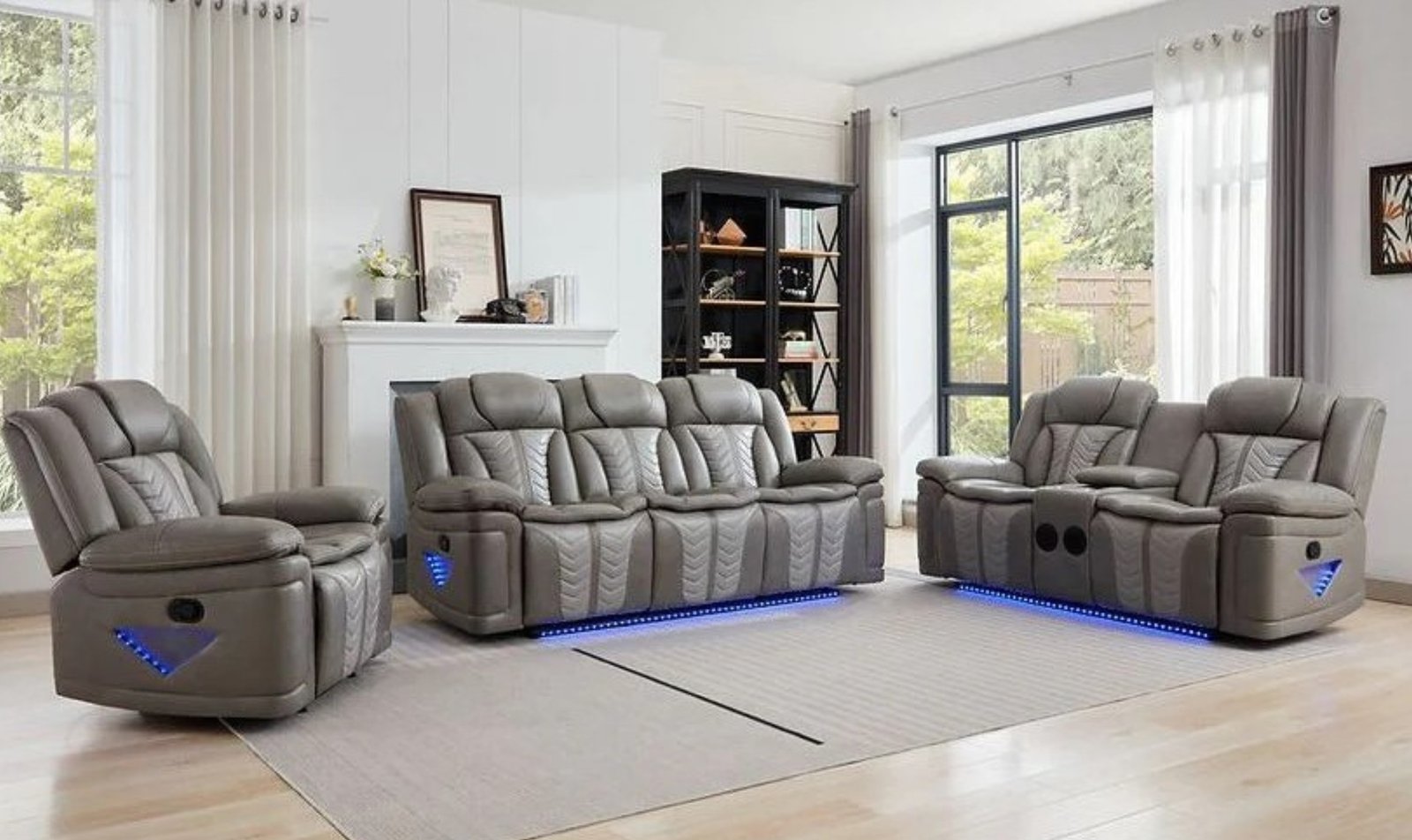 Innova Grey 3PC Reclining Living Room Set