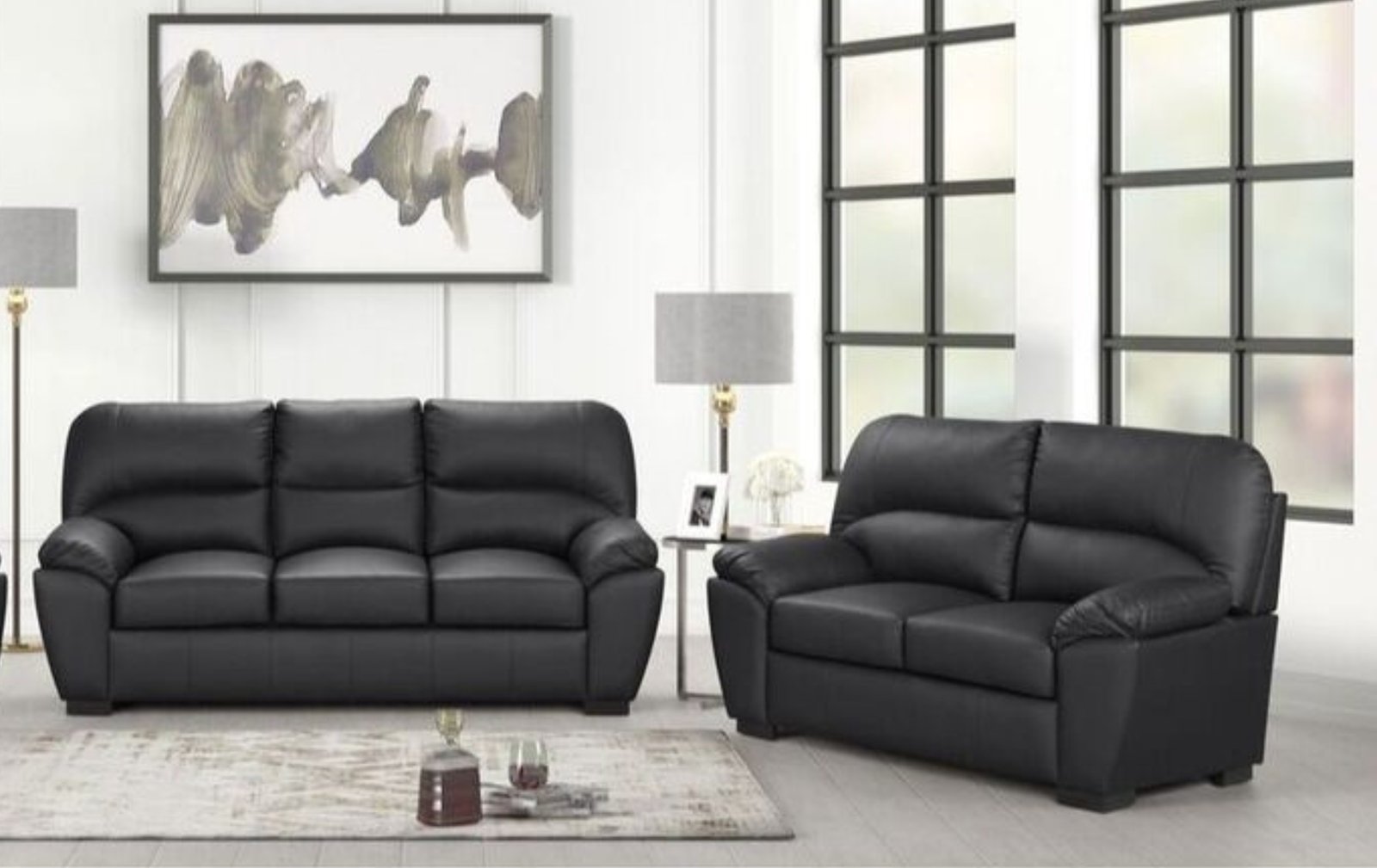 Tiffany Black Sofa & loveseat