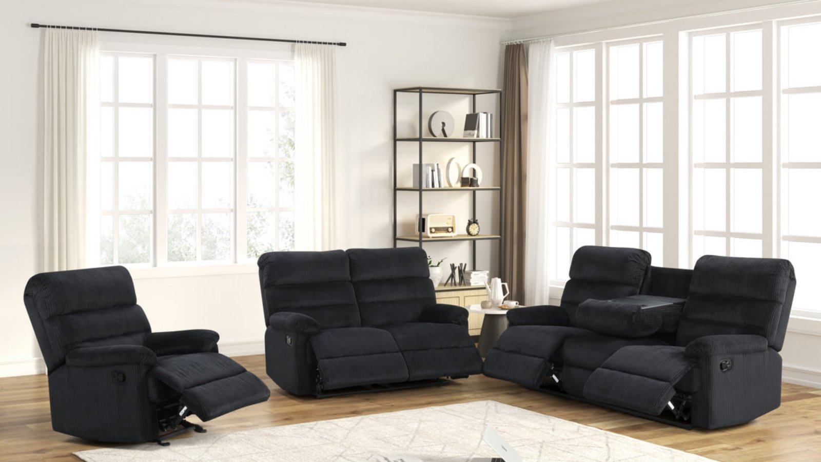 Albert Black 3PC Reclining Living Room Set