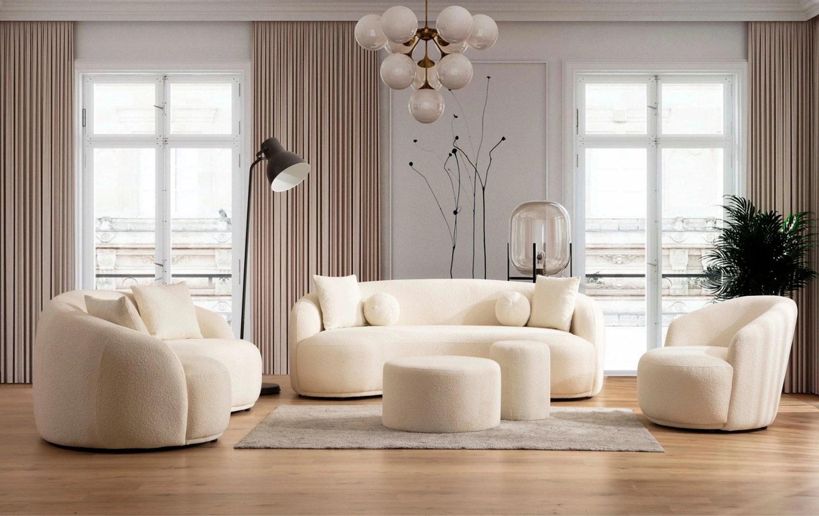 Bonita Ivory Boucle Sofa & Loveseat