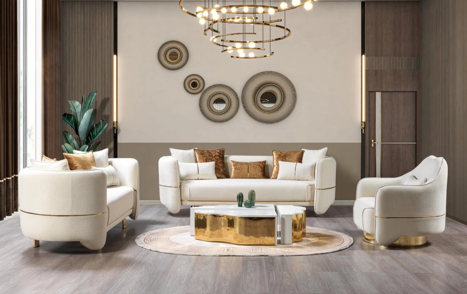 Helena Ivory Velvet Sofa & Loveseat