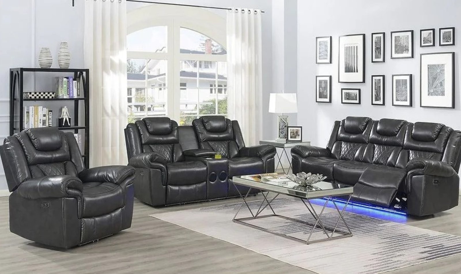 Party Time Grey 3PC Power Reclining Living Room Set