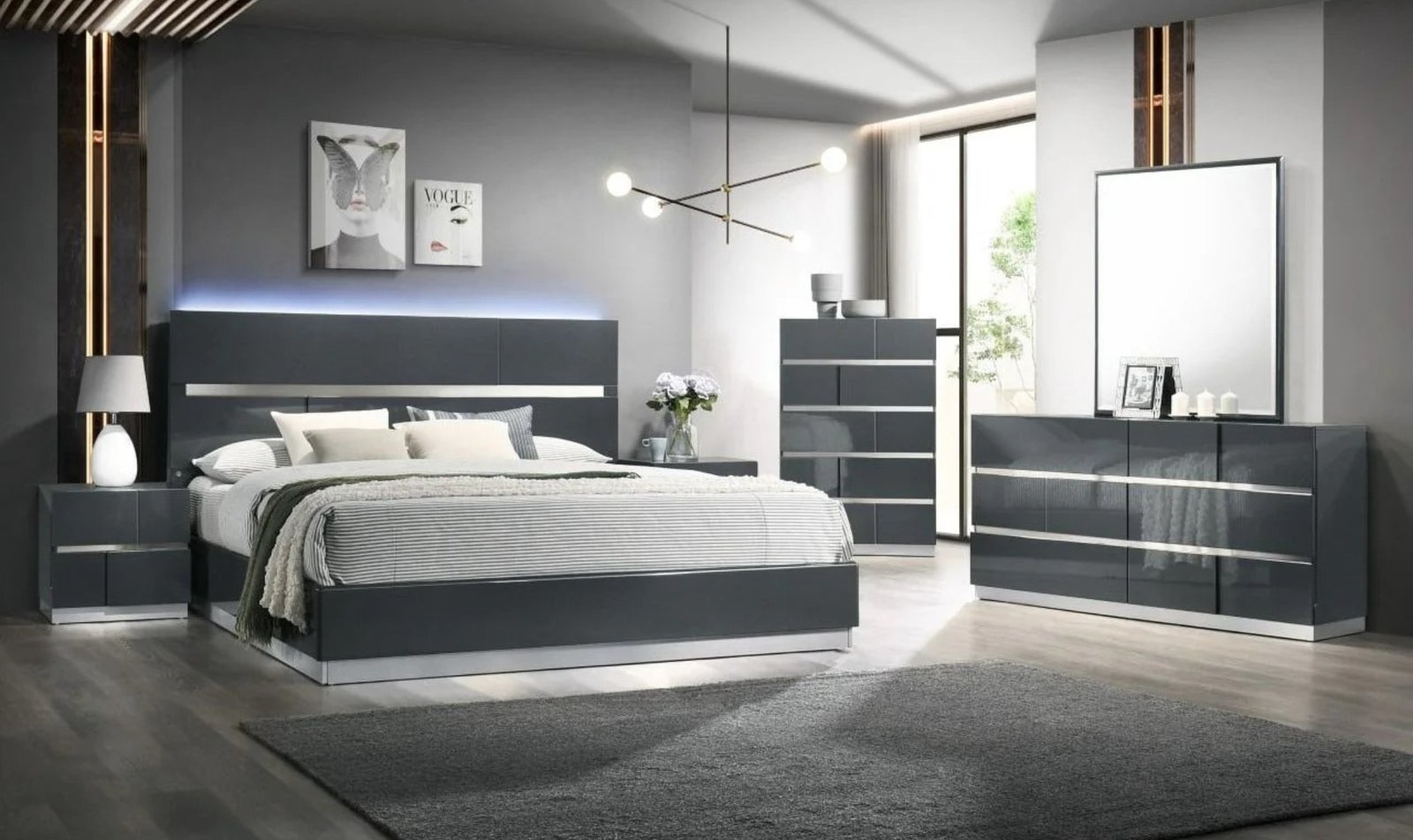 Verona Black Queen Bedroom Set