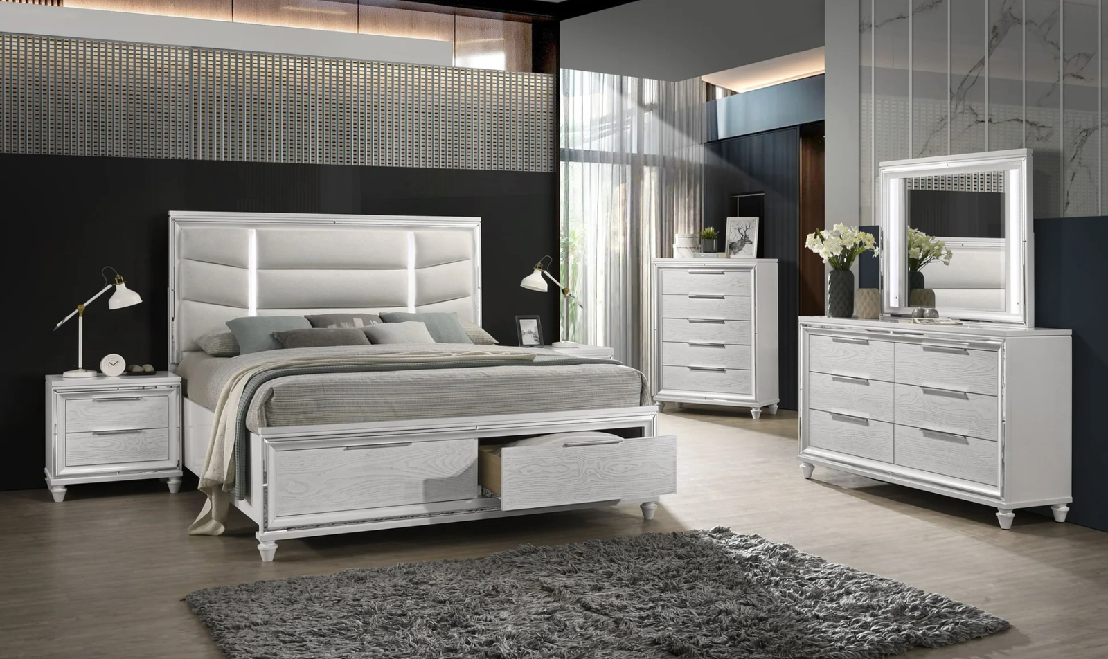 Paola Pale Almond Queen Bedroom Set