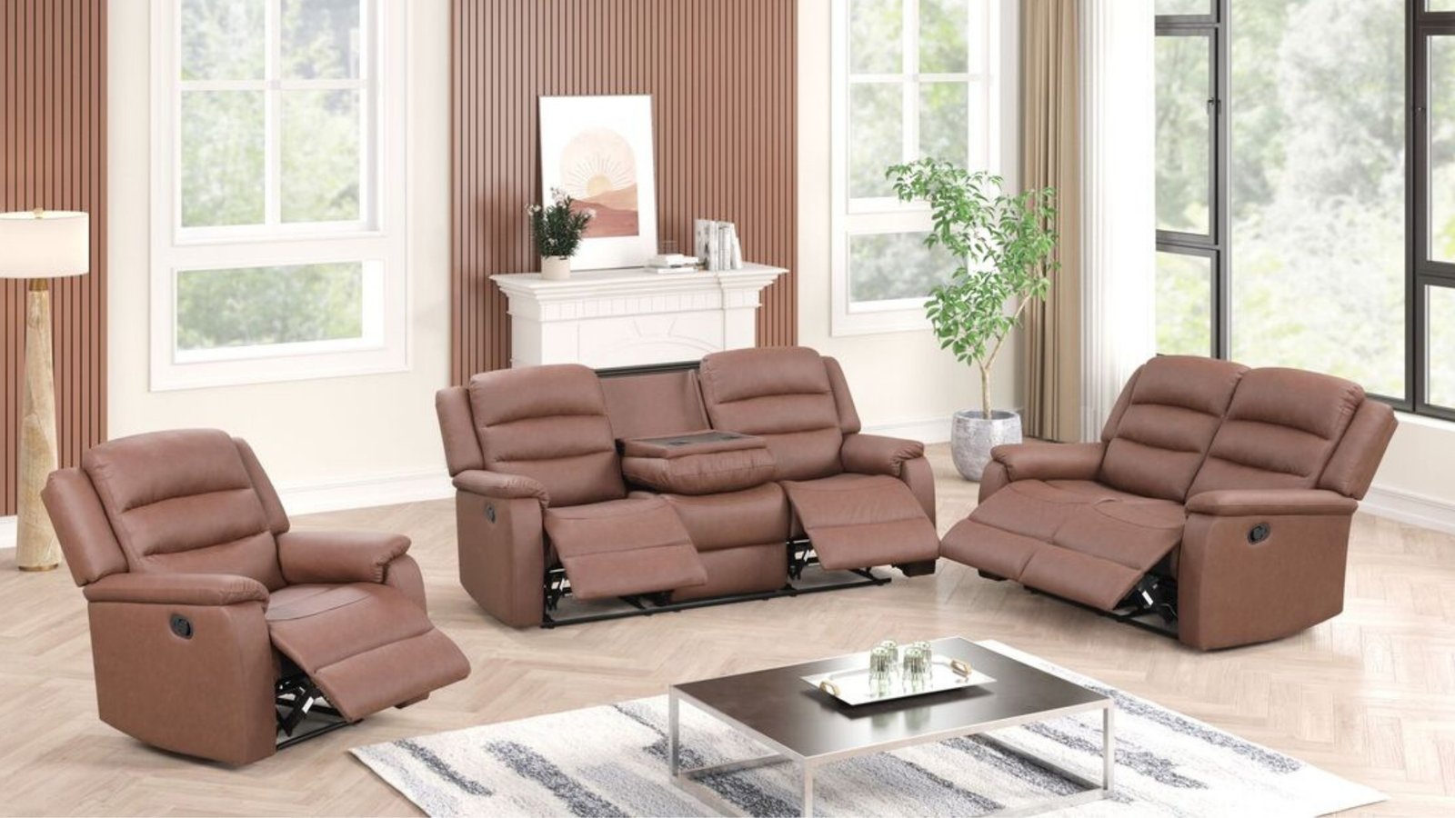 Hope Brown 3PC Reclining Living Room Set