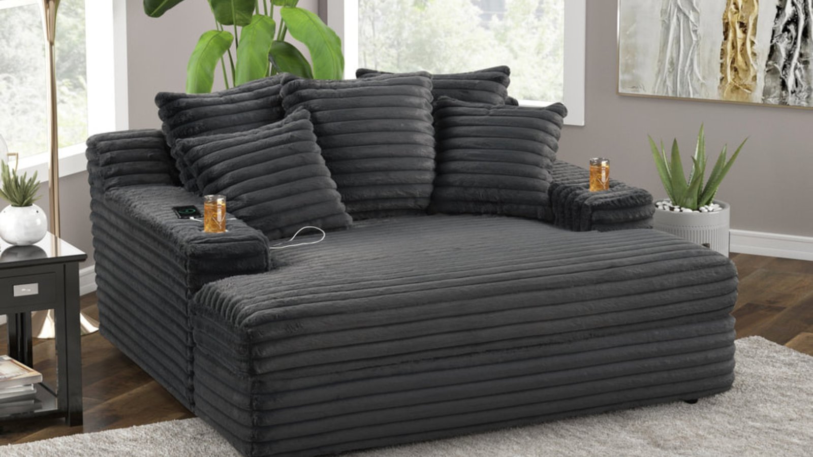 Charcoal Chaise Lounge