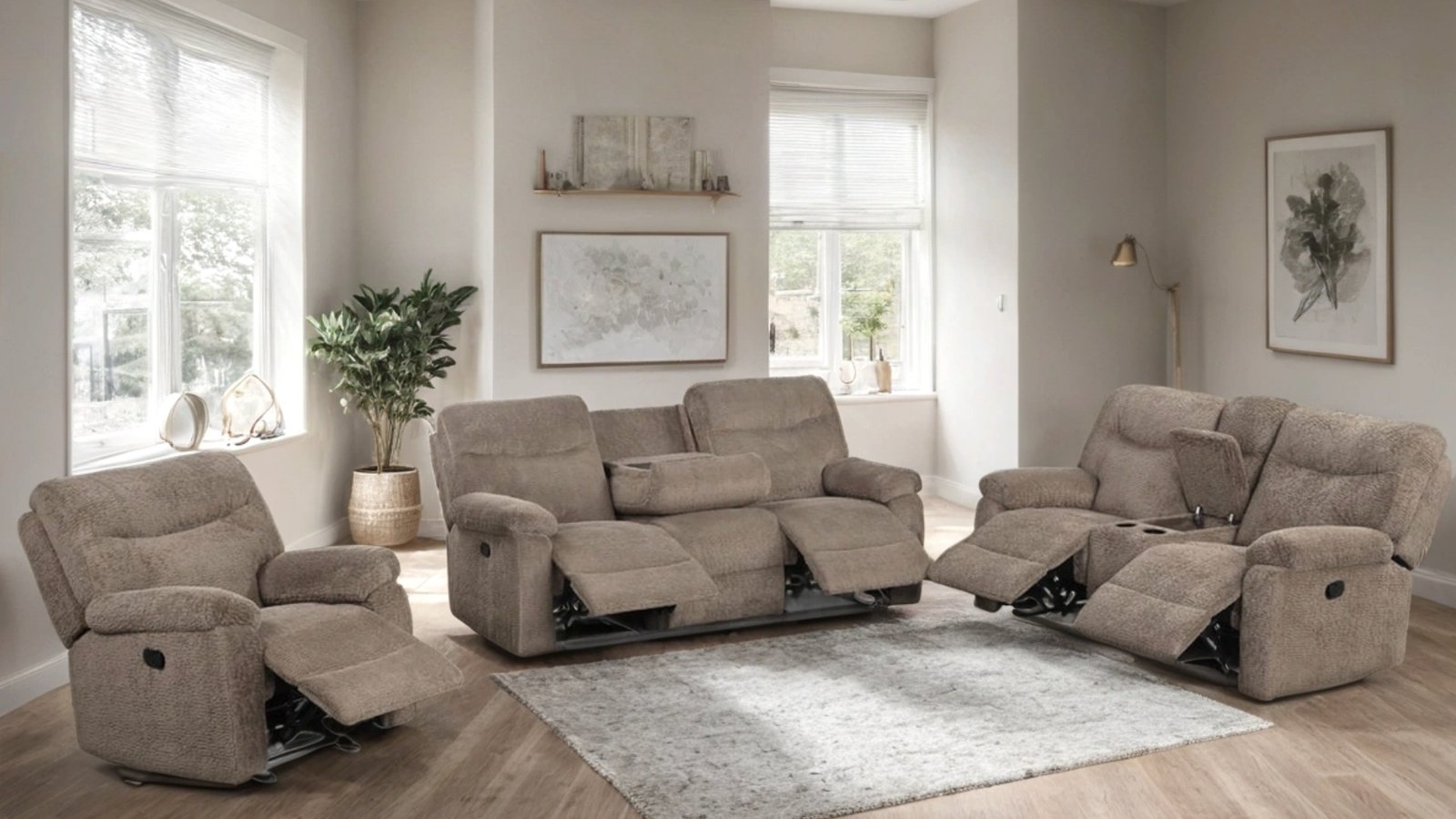 Bravo Mocha 3pc Reclining Living Room Set
