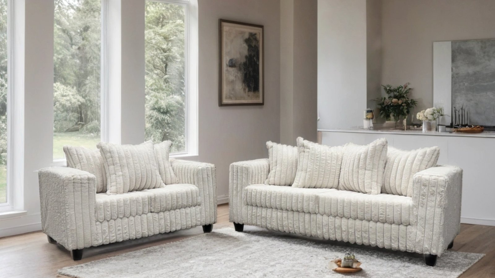 Cream Sofa And Loveseat