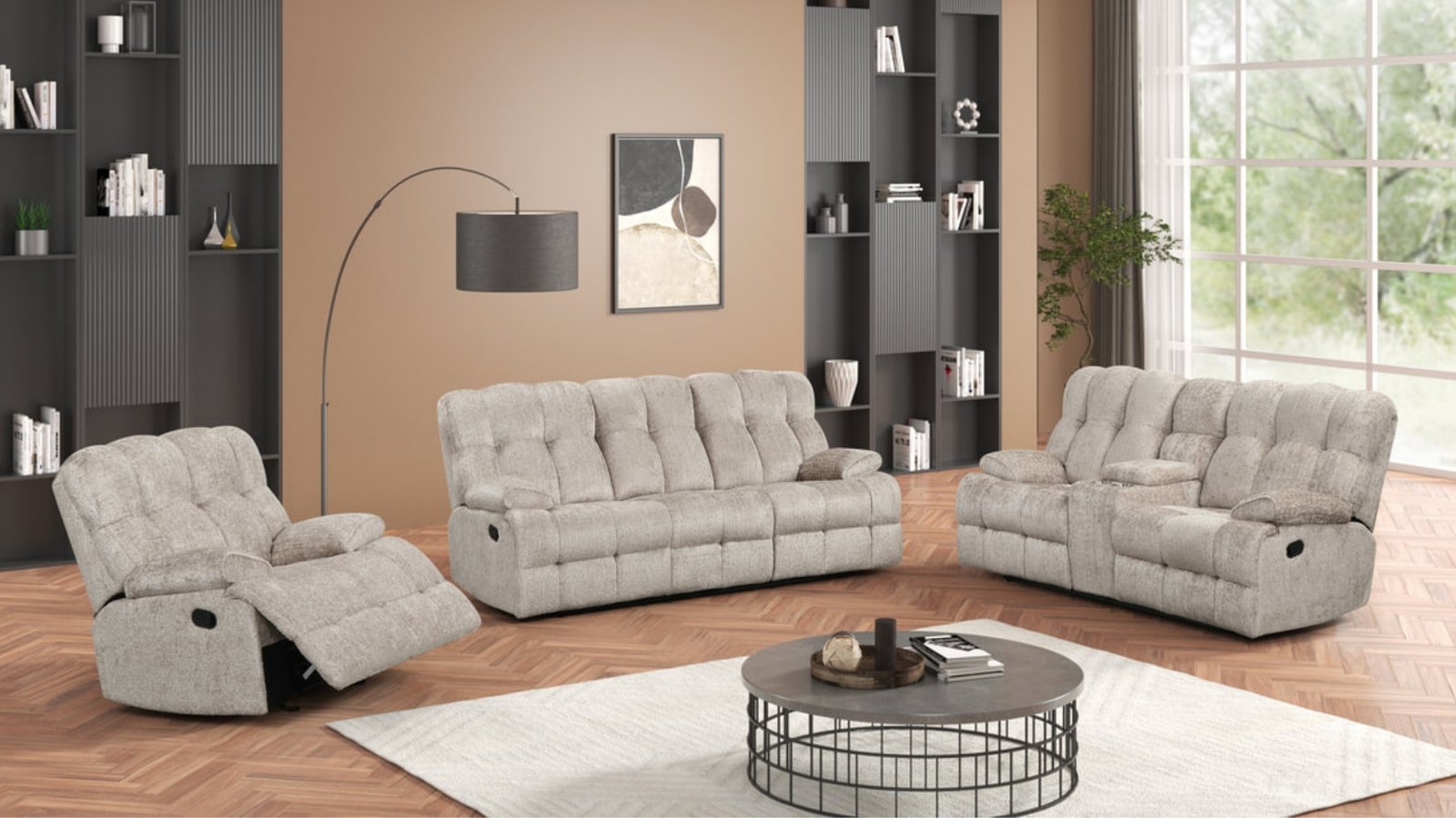 Martina Gray 3PC Reclining Living Room Set