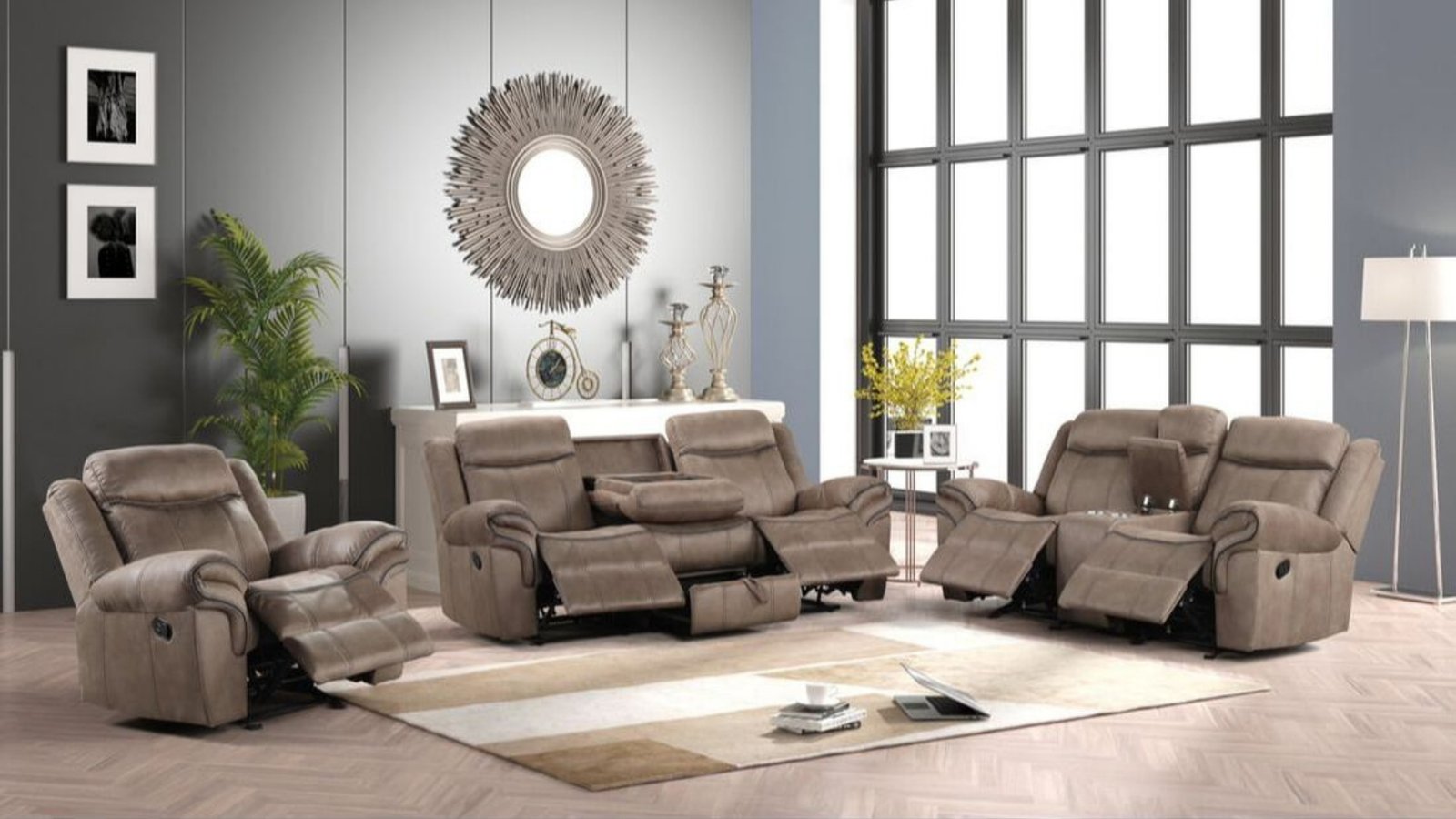 Andres Brown 3pc Reclining Living Room Set
