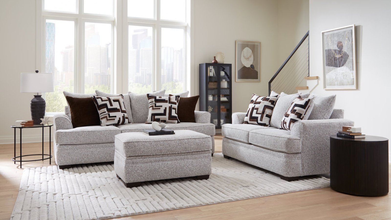 Cognac Sofa and Loveseat Set