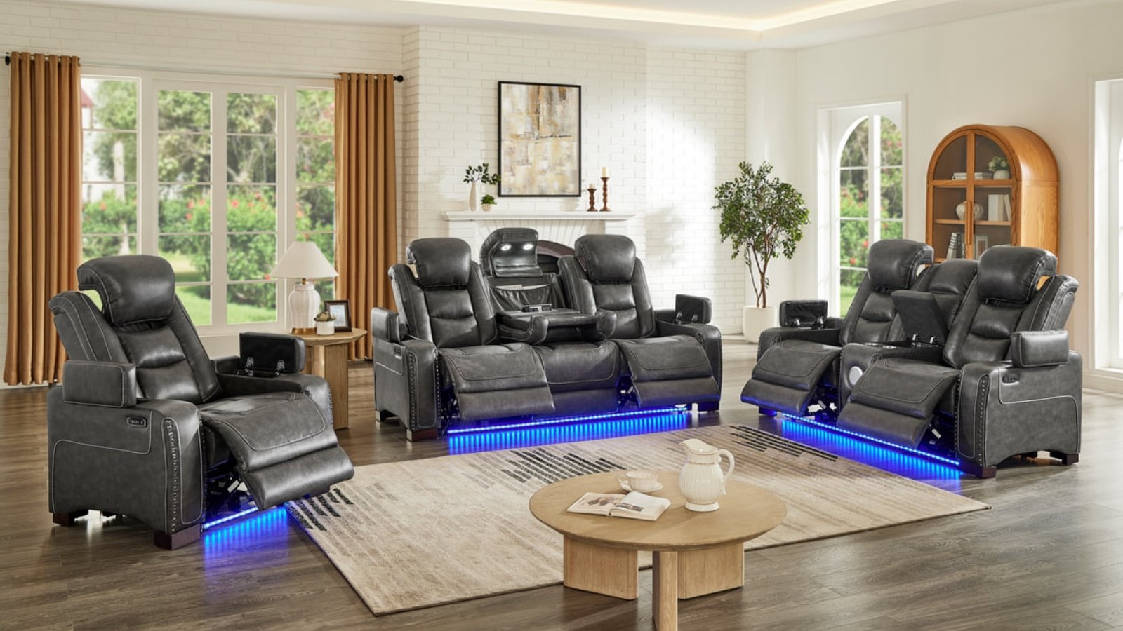 Tesla Gray 3PC Power Reclining Living Room Set