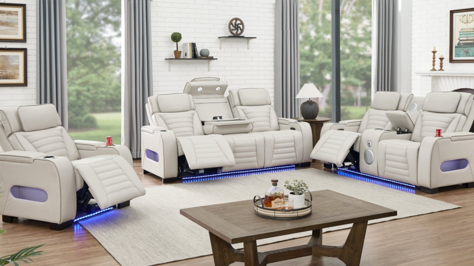 Tokio 3PC Sand Power Reclining Living Room Set