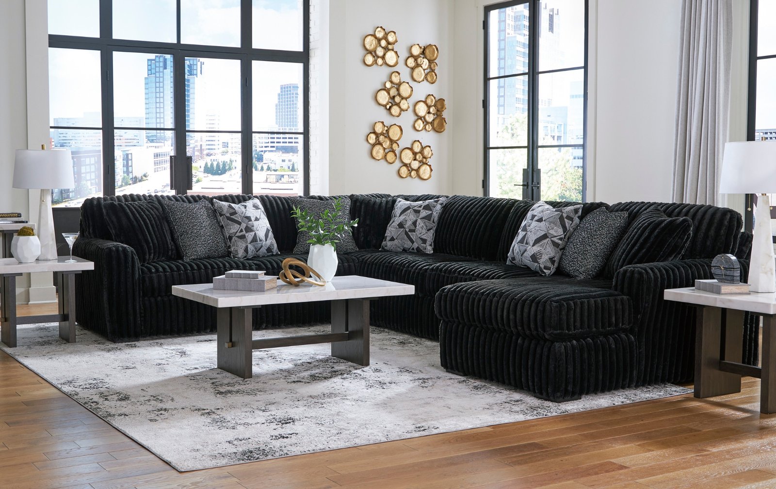 Midnight-Madness 4-Piece Sectional with Chaise