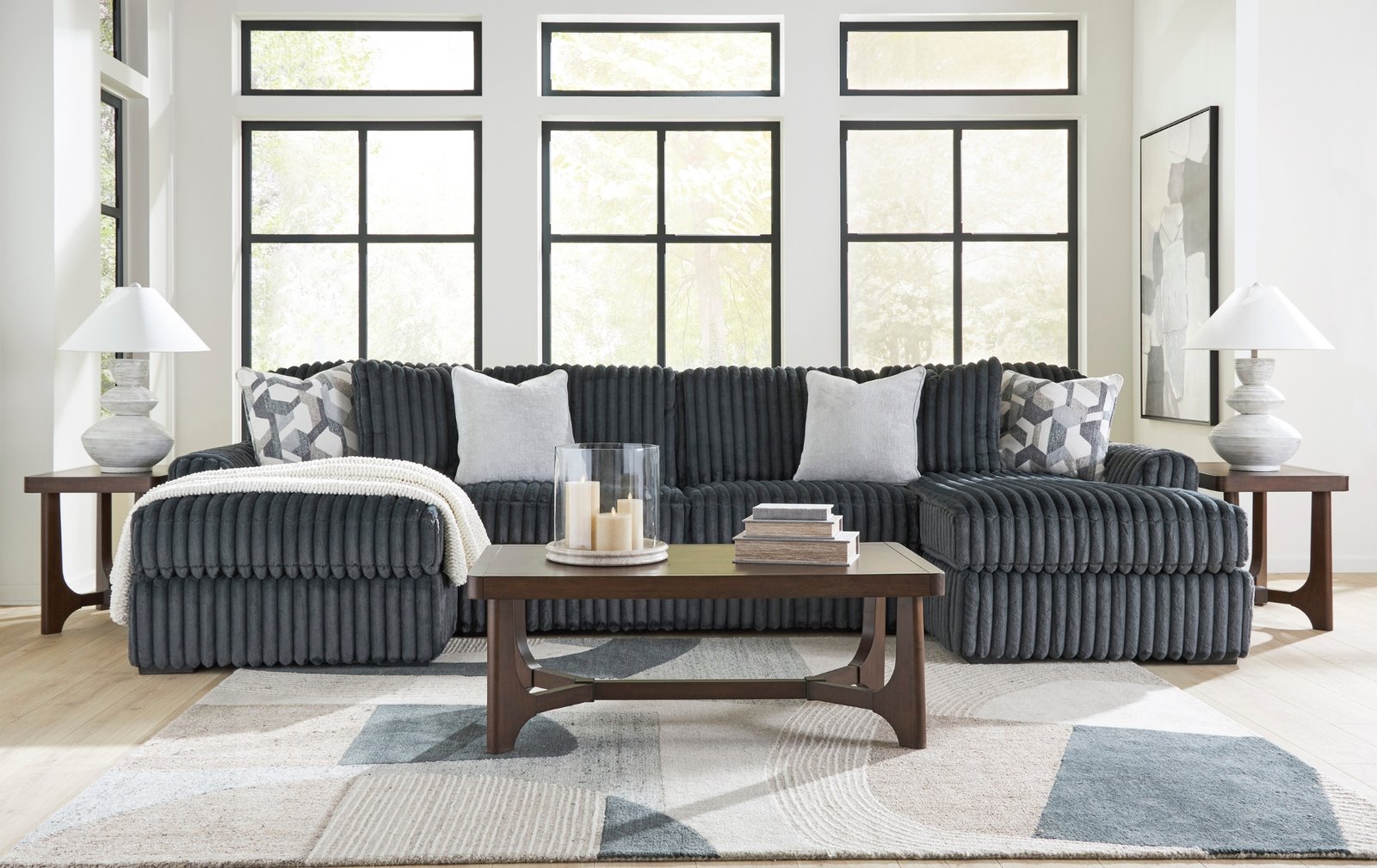 Midnight-Madness 3-Piece Double Chaise Sectional