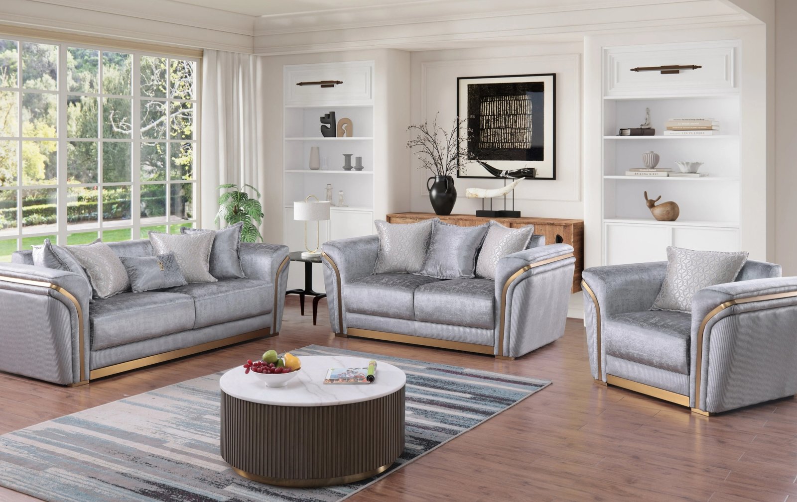 Torino Grey Sofa and Loveseat