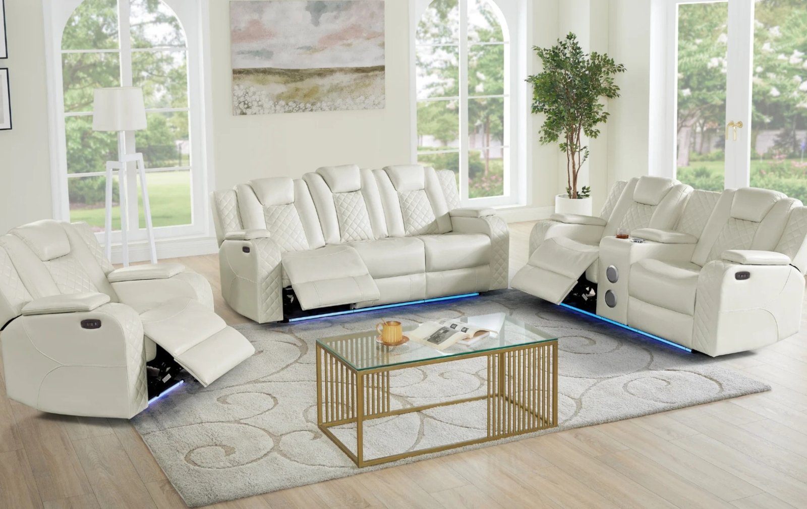 Eclipse Sand 3PC Reclining Living Room Set