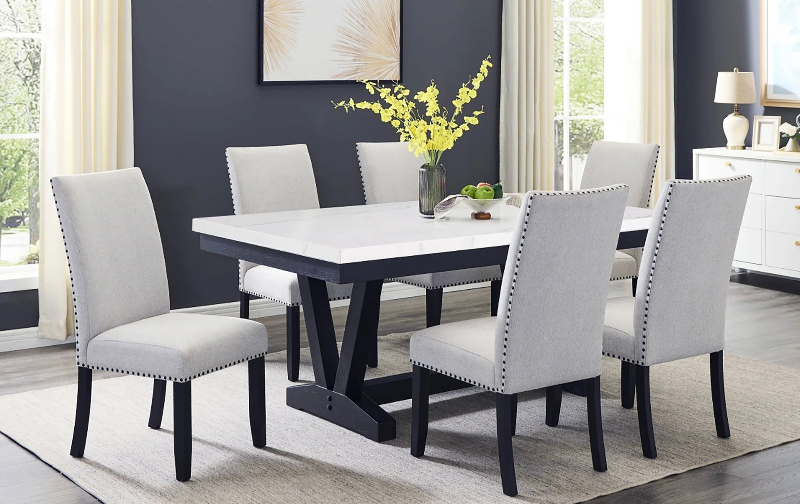 Varley Real Marble 7-Piece Dining Set
