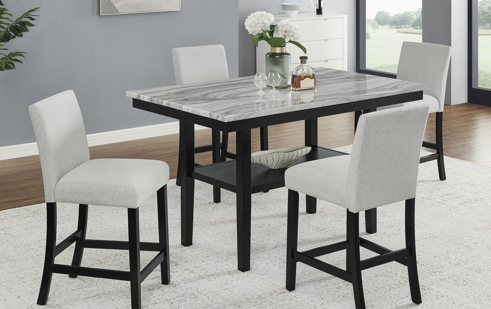 Marbel 5-Piece Counter Height Dining Set