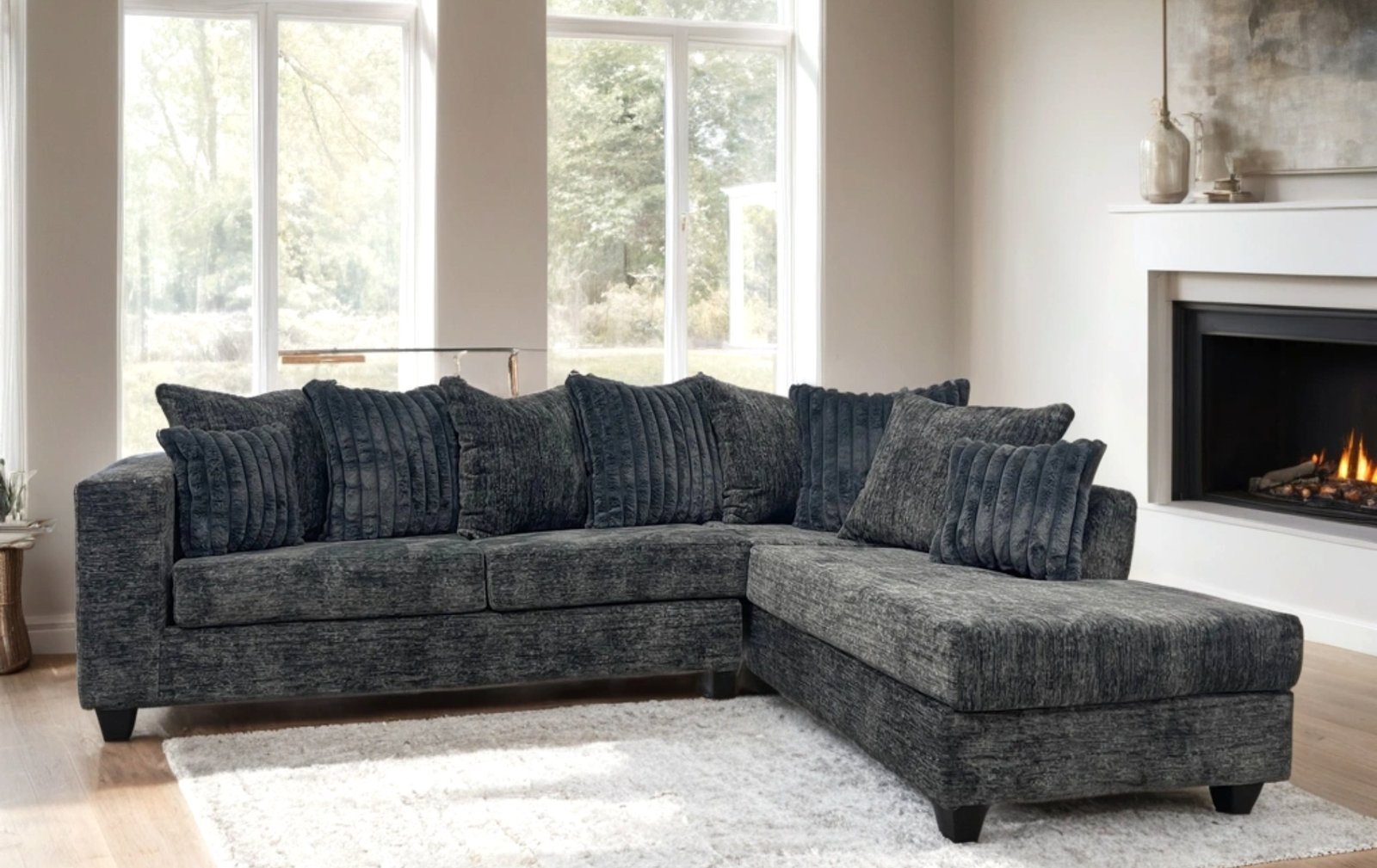 Charcoal Sectional W/ Chaise