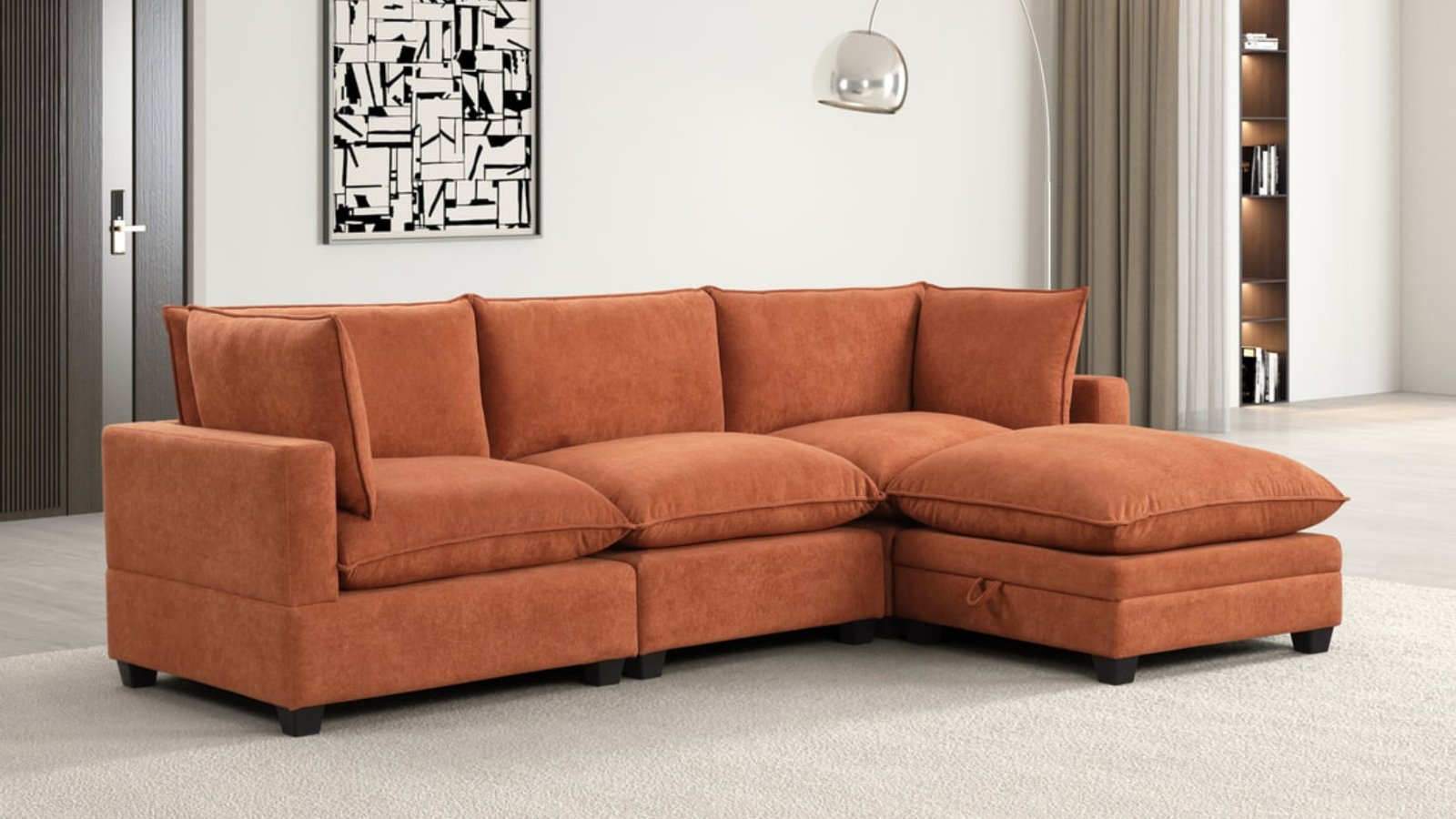 Cloud Plush Modular Orange Sectional