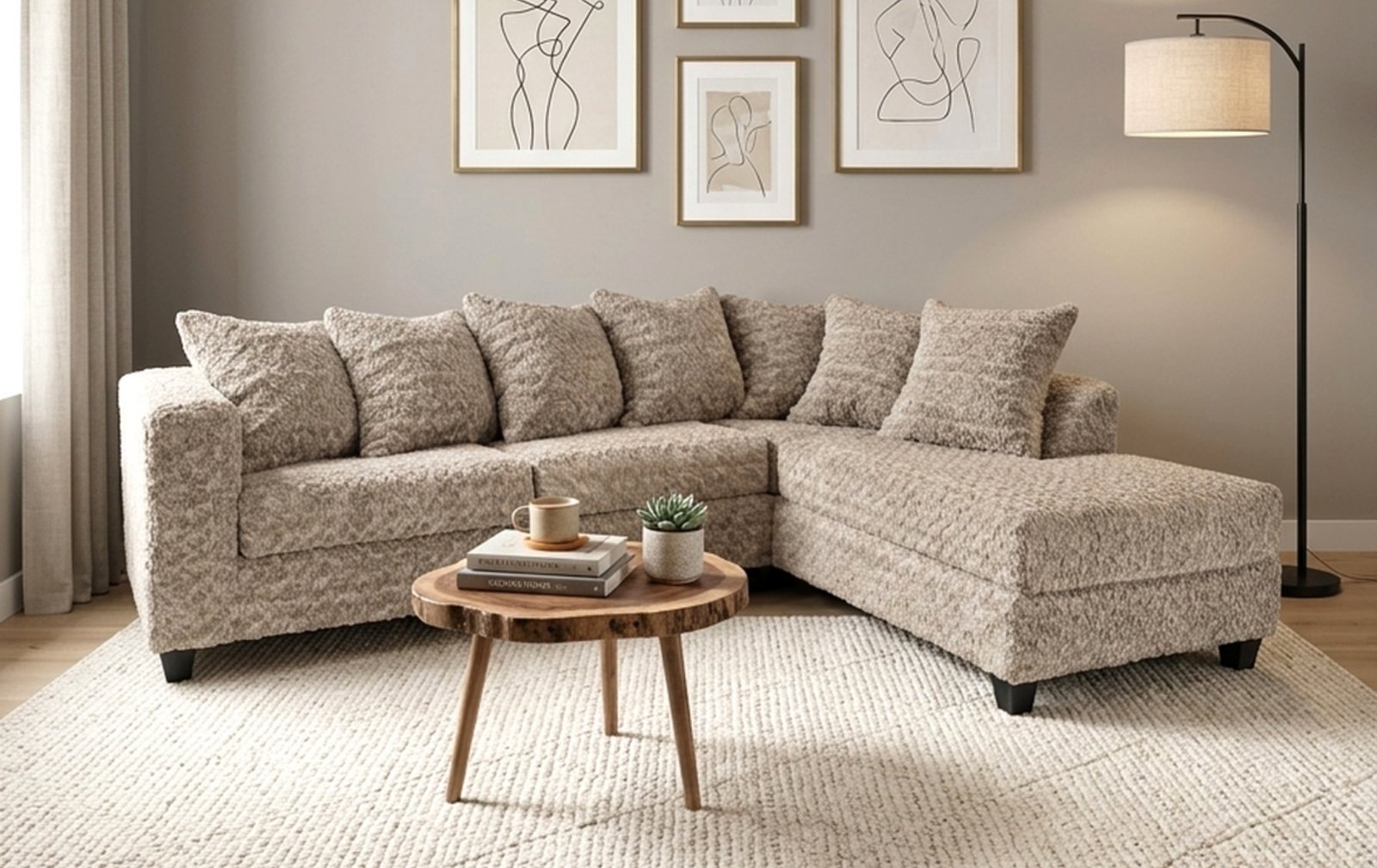 Mocha Sectional W/ Chaise