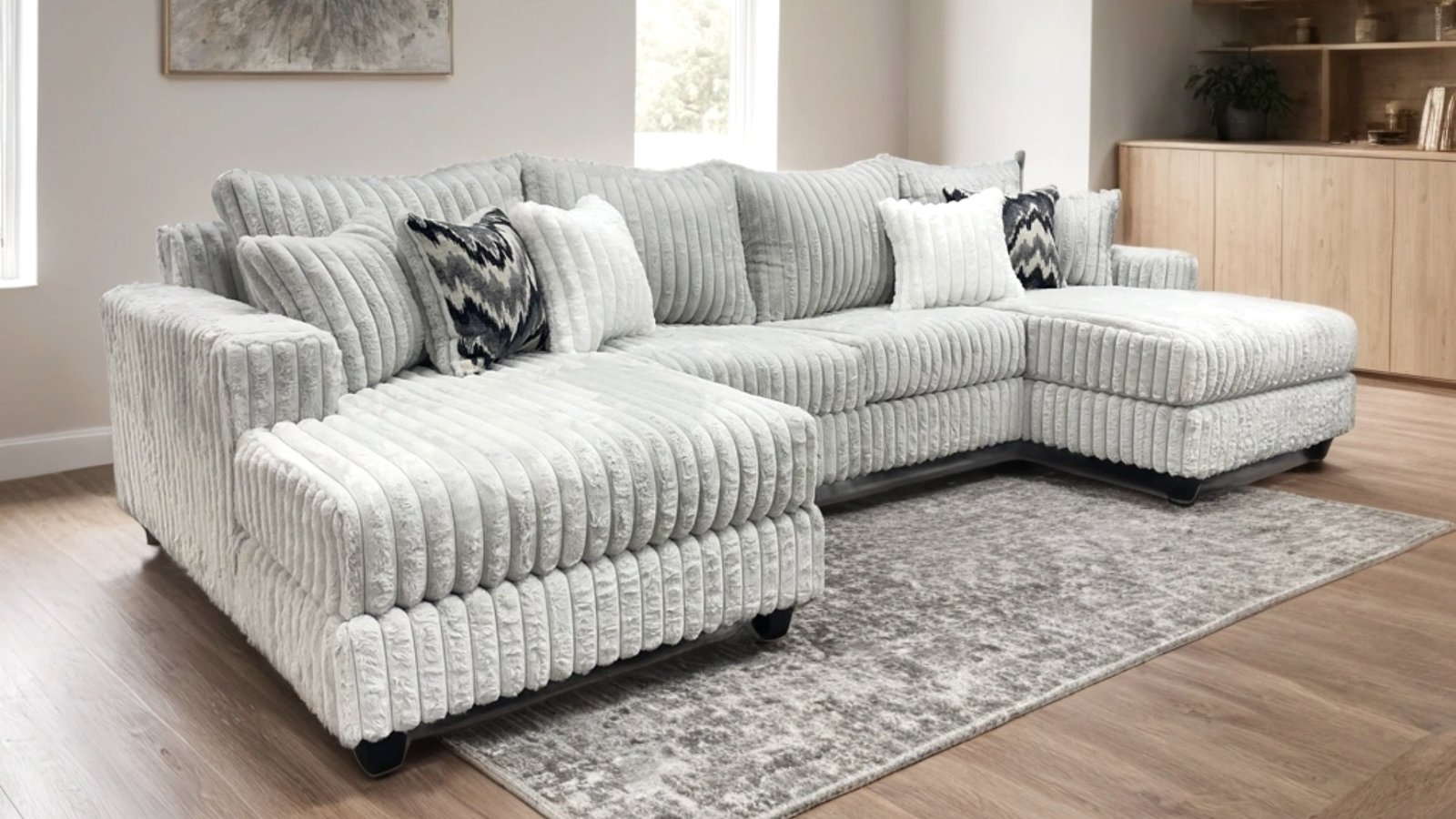Gray Oversized 3pc Sectional