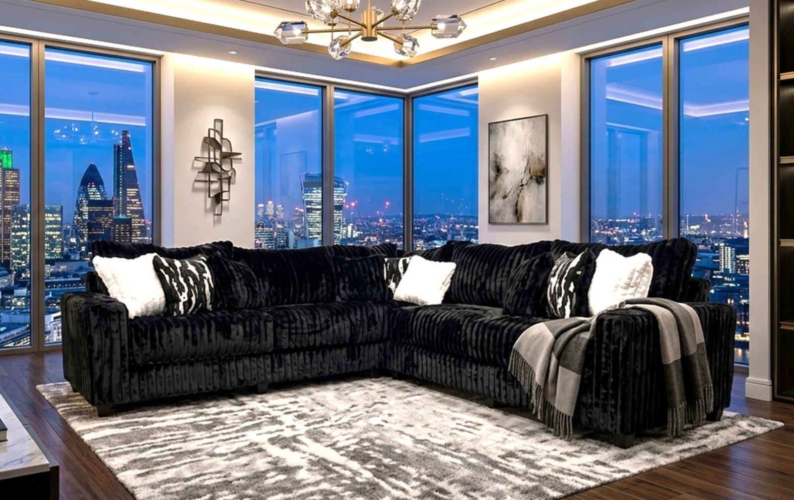 Black Oversized 2pc Sectional