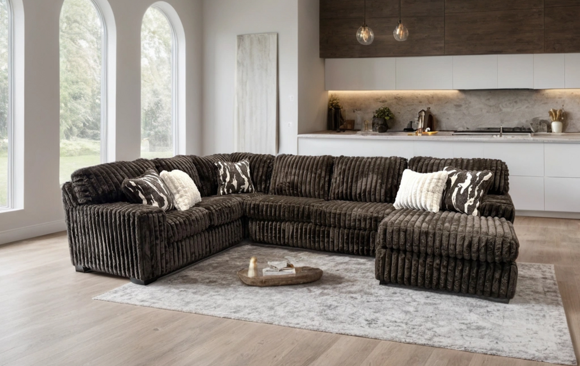 Chocolate Oversized 3pc Sectional