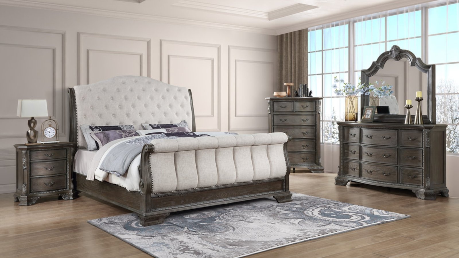 Tufted Upholstered Queen Bedroom Set