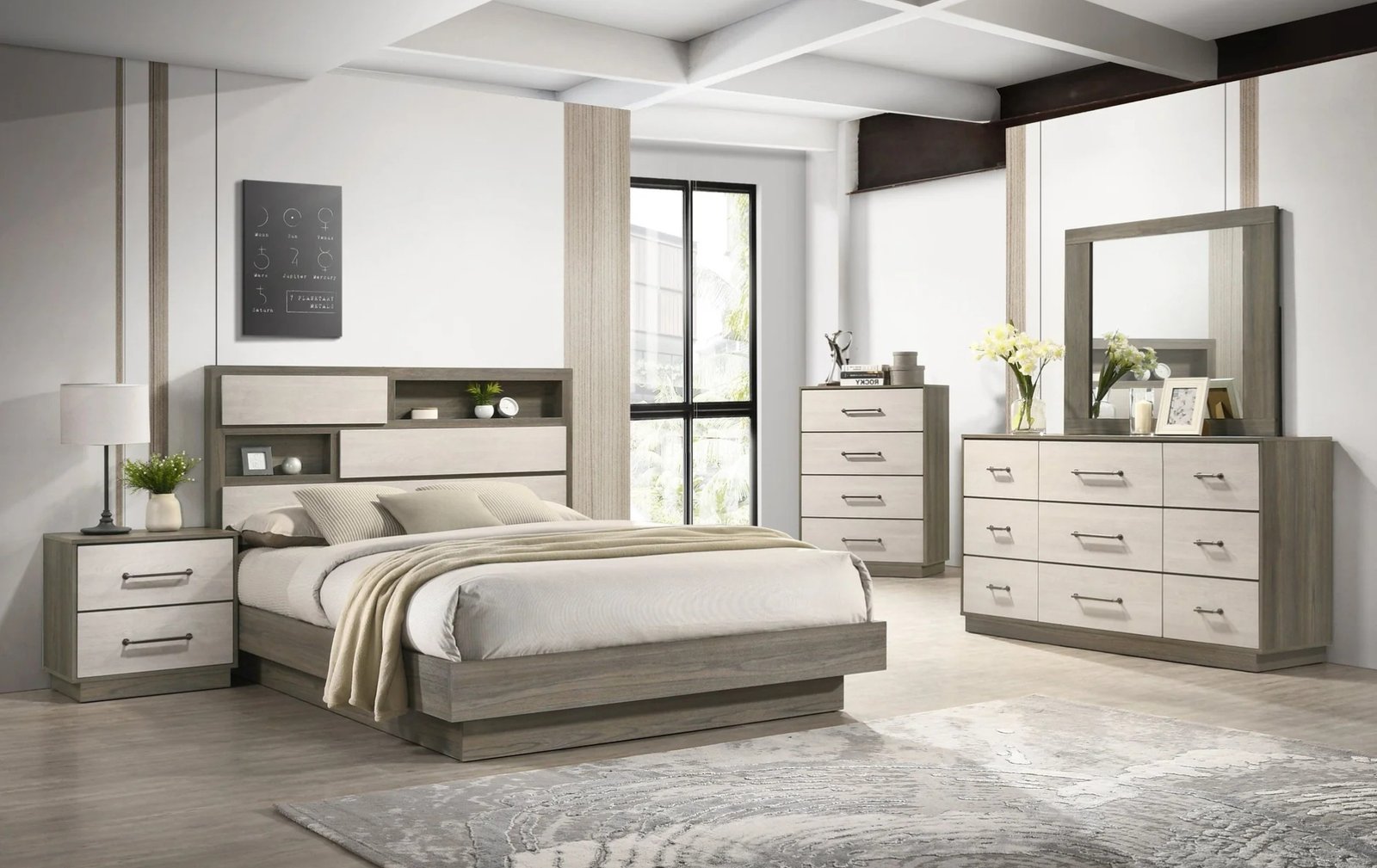 River Modern Contemporary Queen Bedroom Set