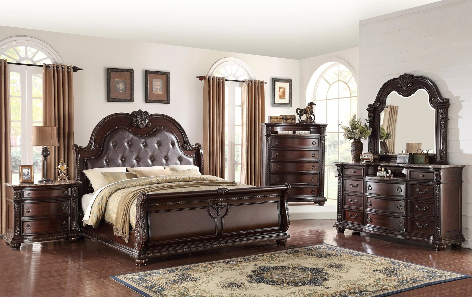 Stanley Brown Upholstered Queen Bedroom Set