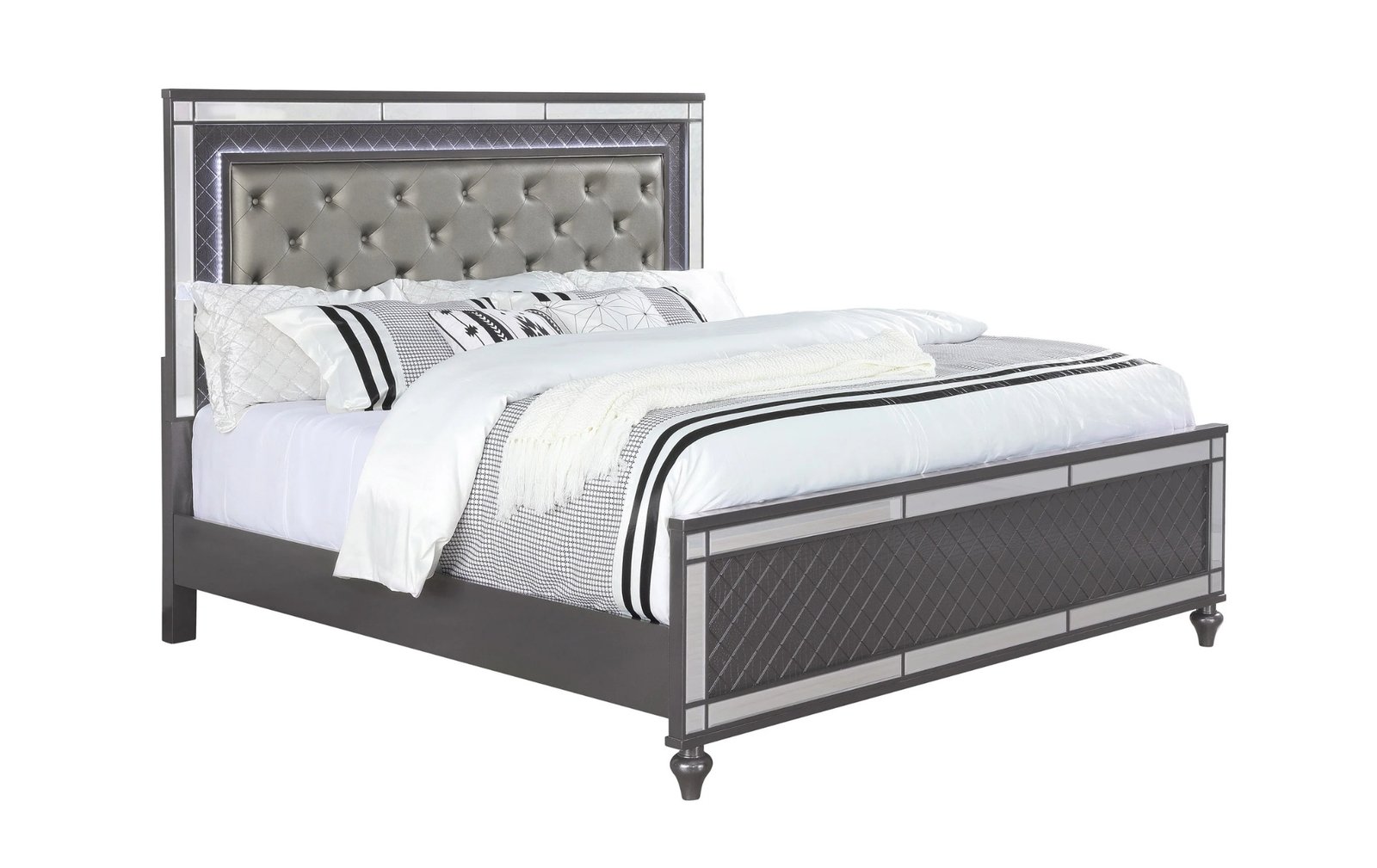 Rufino Queen LED Panel Bed