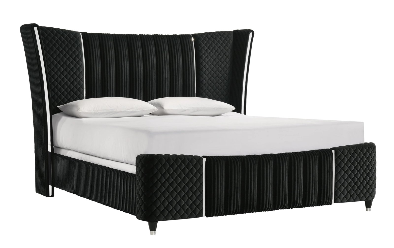 Armany Queen Designer Wingback Bed
