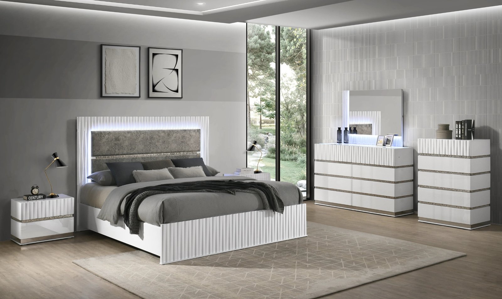 Lisbon Modern LED Queen Bedroom Set