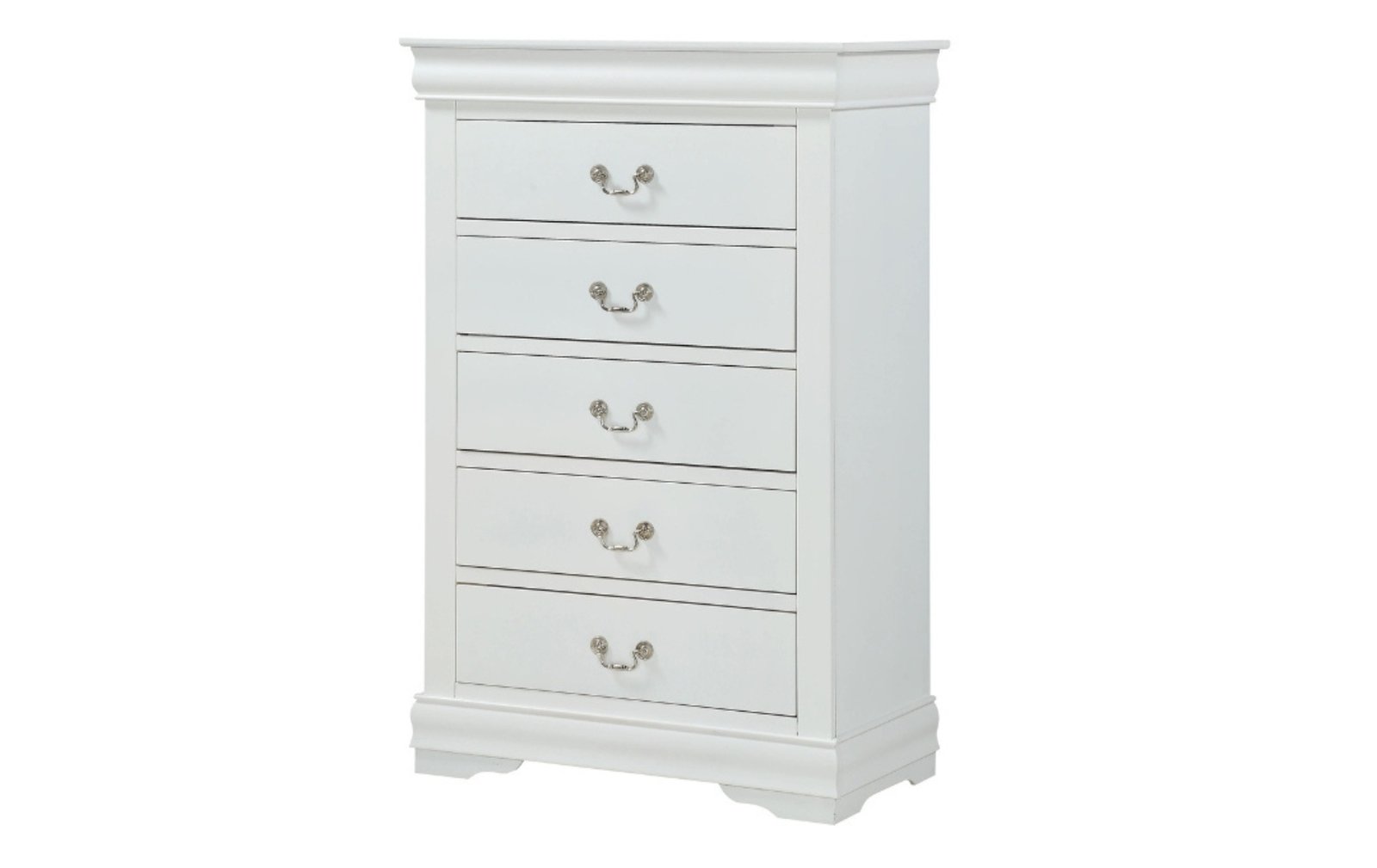 Louis Philip White 5-Drawer Chest