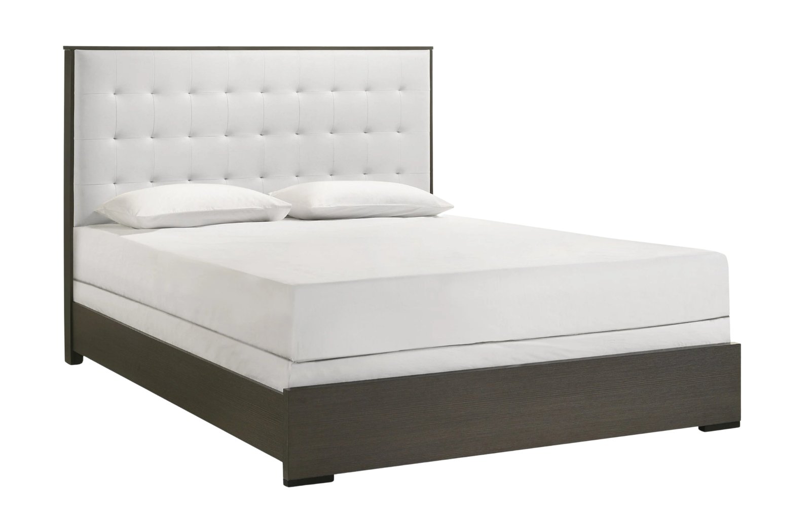 Sharpe Queen Wood Bed with Tufted Headboard