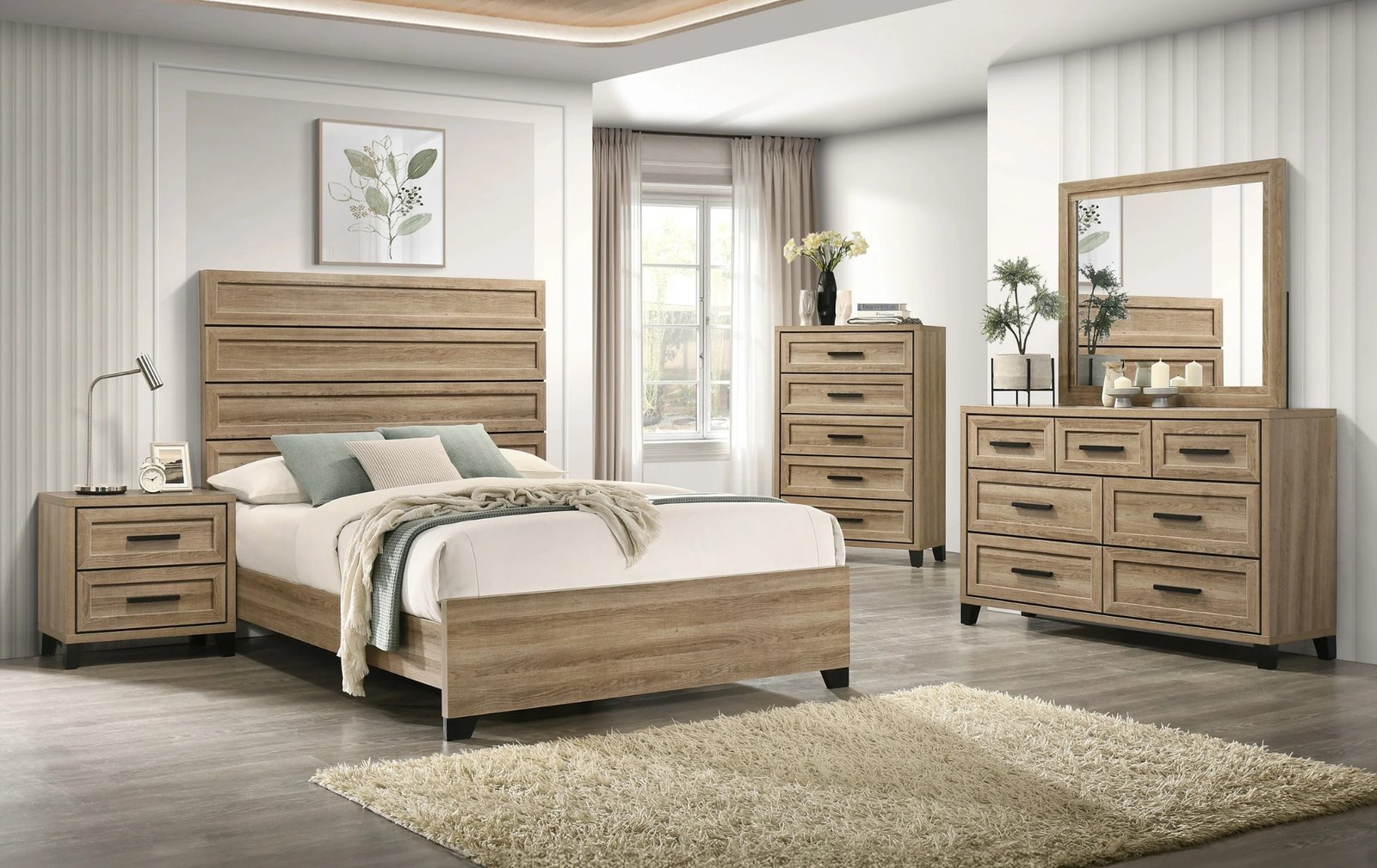 Jameson Rustic Oak King Bedroom Set
