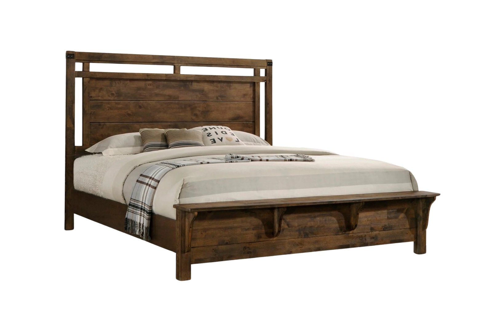 Curtis Queen Rustic Wood Panel Bed