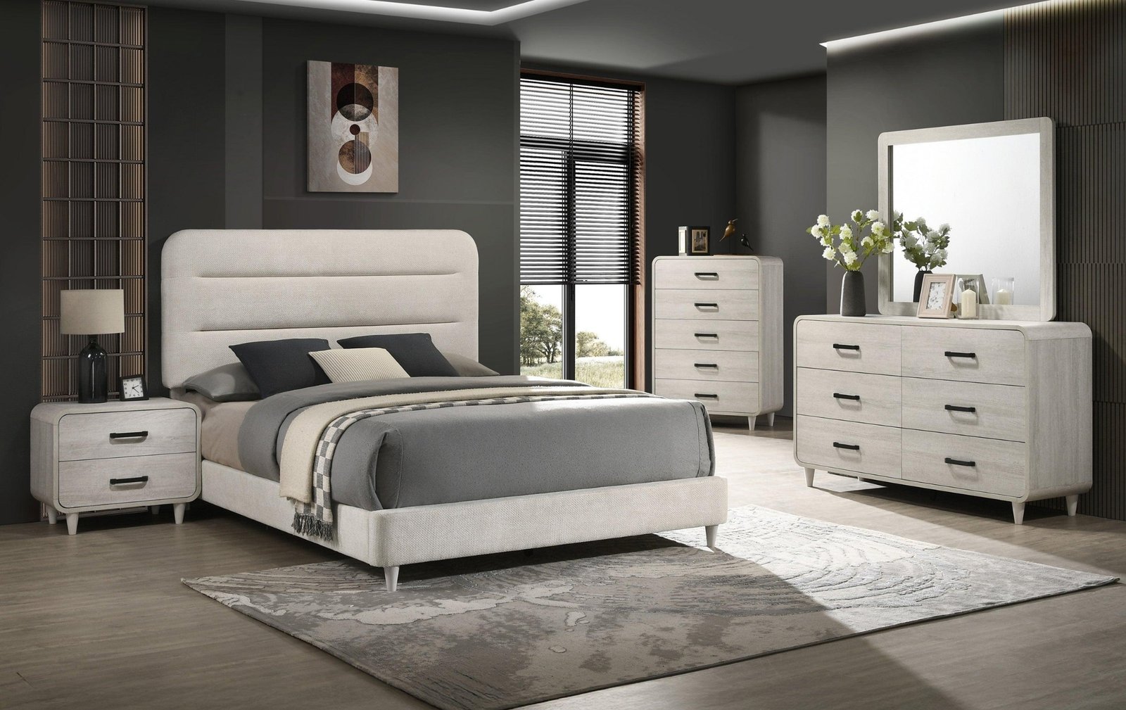 Nyomi Contemporary Upholstered King Bedroom Set