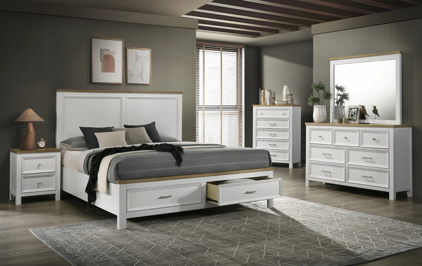Aston White Storage Queen Bedroom Set