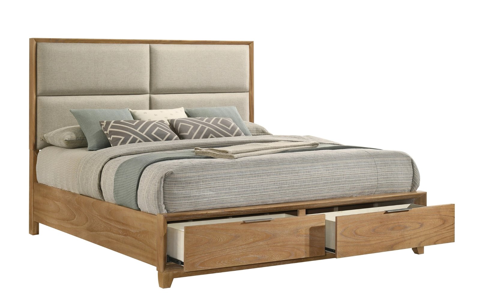 Florian Queen Storage Bed with Upholstered Headboard