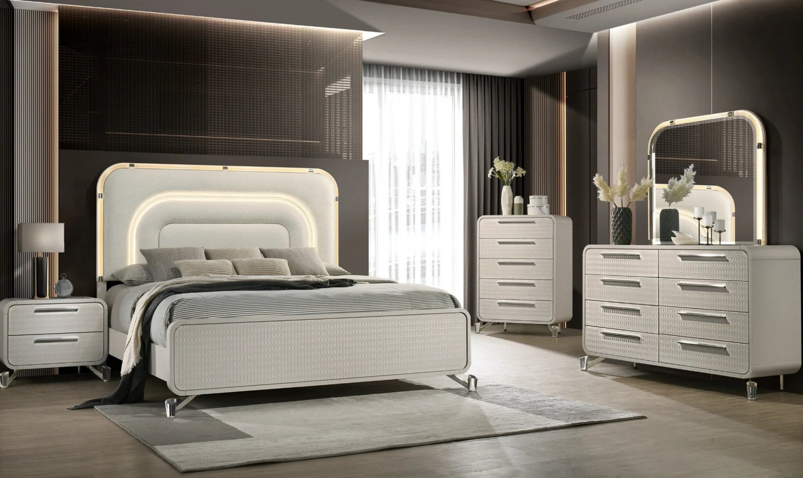 Delilah Modern LED Queen Bedroom Set
