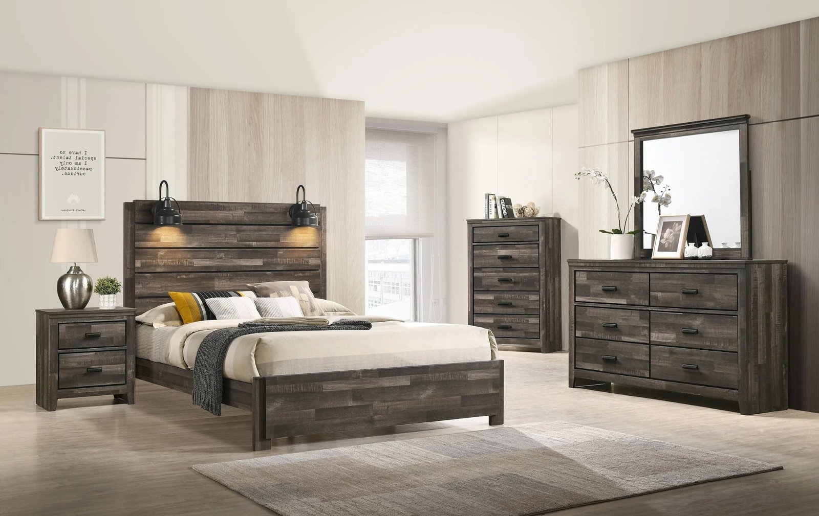 Carter Rustic Panel Queen Bedroom Set