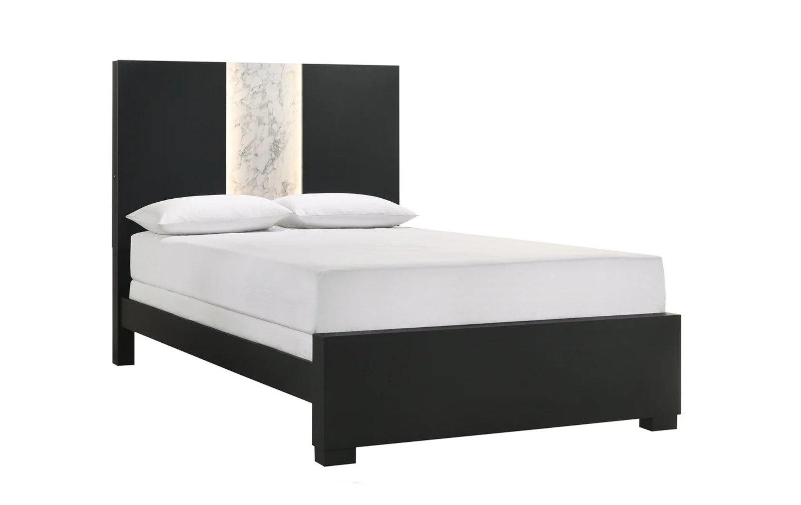 Rangley King Bed with LED Marble Accent Headboard
